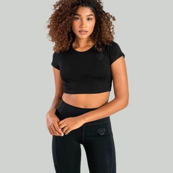 Essential Black női croptop haspóló - (M) - STRIX