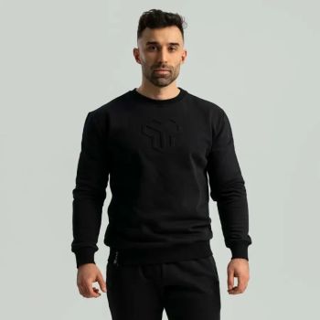Embossed fekete pulóver - (XL) - STRIX