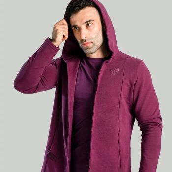 Kapucnis kardigán Plum - (XL) - STRIX