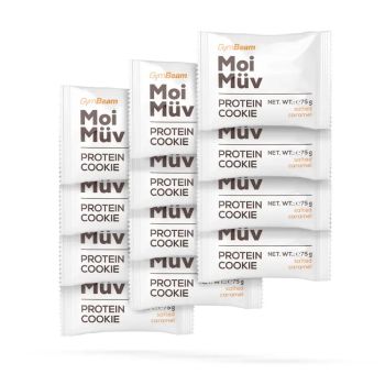 MoiMüv Protein Cookie - 12 x 75 g - sós karamell - GymBeam