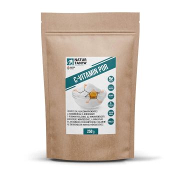 C-vitamin por - Ízesítetlen, adalékanyagmentes vegán L-aszkorbinsav külsőleg, belsőleg - 250 g - Natur Tanya