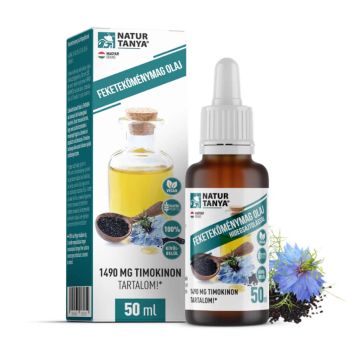 100% olej z nasion czarnego kminku, certyfikowany 1490 mg tymochinonu, zewnętrzny, wewnętrzny - 50 ml - Natur Tanya