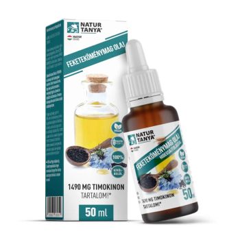 100% olej z nasion czarnego kminku, certyfikowany 1490 mg tymochinonu, zewnętrzny, wewnętrzny - 50 ml - Natur Tanya