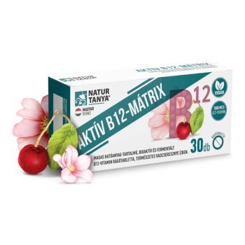 Active B12-MÁTRIX - Wysoce aktywna, bioaktywna i sfermentowana - smak dzikiej wiśni - 30 tabletek do żucia - Natur Tanya