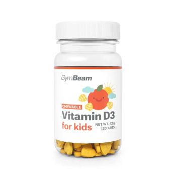 Witamina D3 tabletki do żucia dla dzieci - pomarańczowe - 120 tabletek do żucia - GymBeam