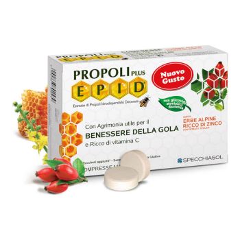 Propolis bez cukru z cynkiem - 20 tabletek - owoc dzikiej róży - Specchiasol