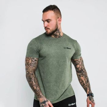 Basic Heather Militär-T-Shirt - (XL) - GymBeam