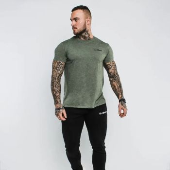 Basic Heather Militär-T-Shirt - (XL) - GymBeam