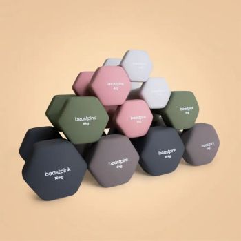 Hex neoprén egykezes súlyzó - 2 kg - BeastPink