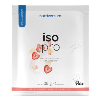 ISO PRO - 25 g - biała czekolada truskawkowa - Nutriversum