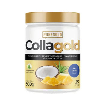 CollaGold Napój kolagenowy z wołowiny i ryb w proszku z kwasem hialuronowym - Pina Colada - 300g - PureGold