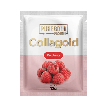 CollaGold Napój kolagenowy wołowo-rybny w proszku z kwasem hialuronowym - Malina - 12g - PureGold