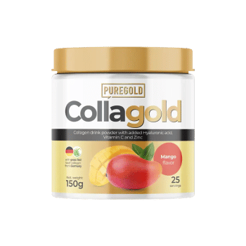 CollaGold Pudră de băut colagen de vită și pește cu acid hialuronic - Mango - 150g - PureGold