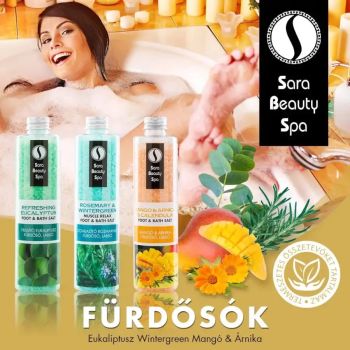 Regeneráló fürdősó és lábáztató só - Mangó és Árnika - 1320g - Sara Beauty Spa