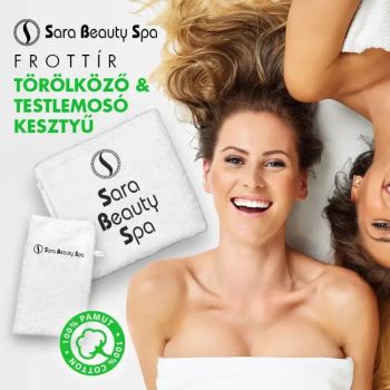 Rękawiczki frotte do mycia twarzy i ciała - białe - Sara Beauty Spa