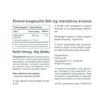 Máriatövis kivonat 500mg - 80 kapszula - Vitaking