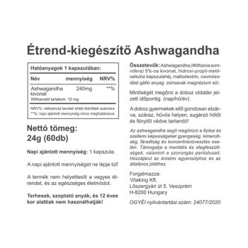 Ashwagandha kivonat 240mg - 60 kapszula - Vitaking