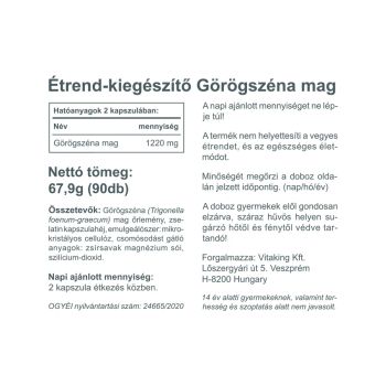 Görögszéna 610mg - 90 kapszula  - Vitaking