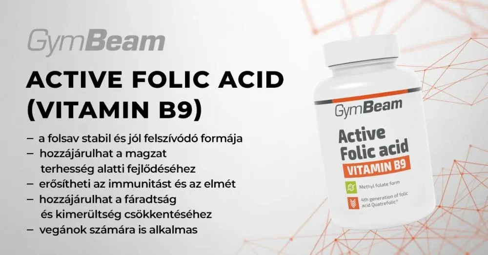 Active Folic Acid (B9-vitamin) - 60 kapszula - GymBeam