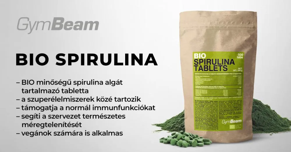 Bio Spirulina 500 mg - 500 tabletta - GymBeam