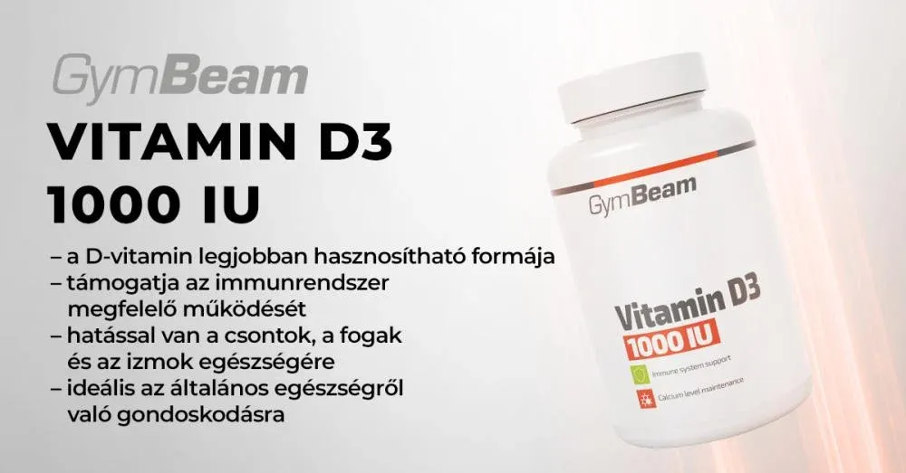 D3-vitamin 1000 IU - 60 kapszula - GymBeam