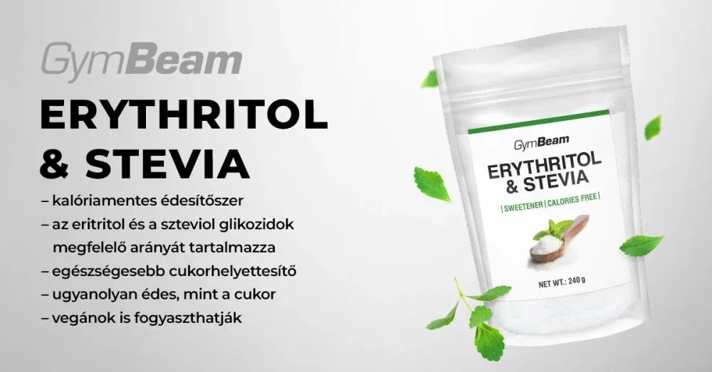 Eritritol & Sztívia édesítőszer - 240 g - GymBeam