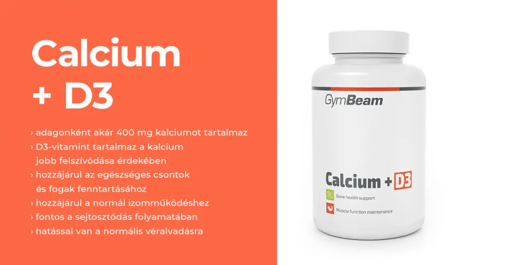 Kalcium + D3-vitamin - 120 kapszula - GymBeam