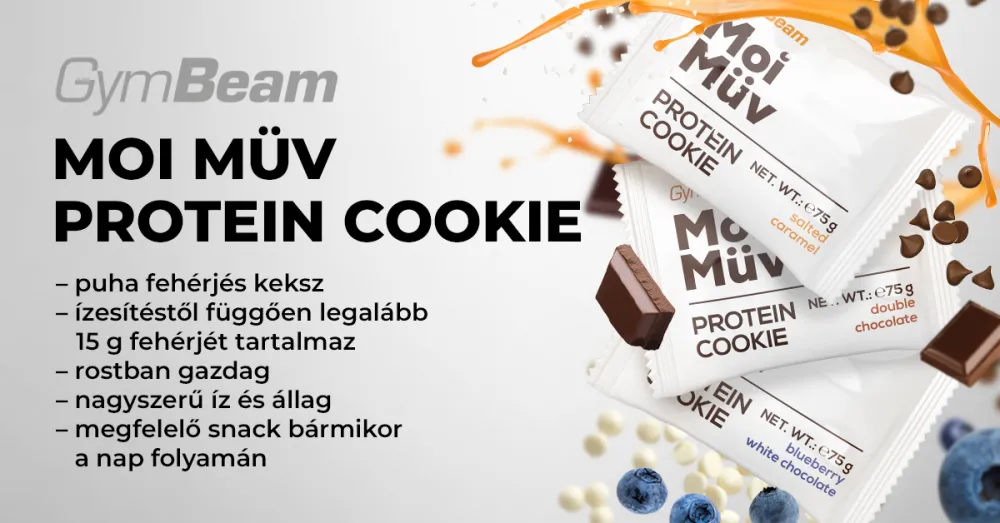 MoiMüv Protein Cookie - 12 x 75 g - áfonya-fehér csoki - GymBeam