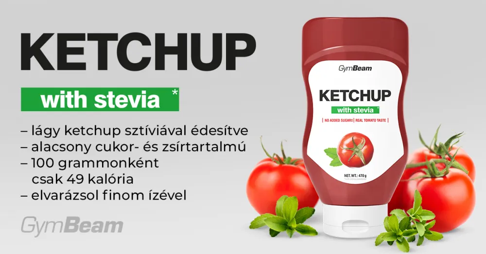 Sztíviával édesített ketchup - 470 ml - GymBeam